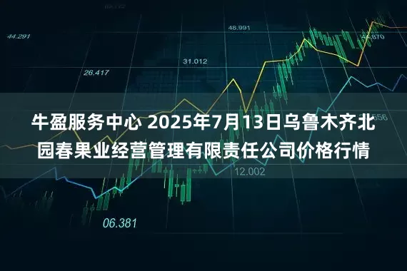 牛盈服务中心 2025年7月13日乌鲁木齐北园春果业经营管理有限责任公司价格行情